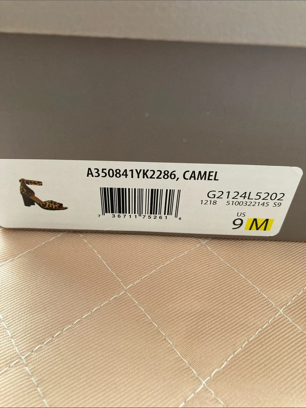 Franco Sarto Leopard Print Block Heel Sandals - Camel/Black size 9M